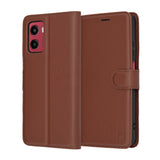 Husa de protectie Techsuit Leather Folio compatibil cu Motorola Moto G05 / E15, Maro