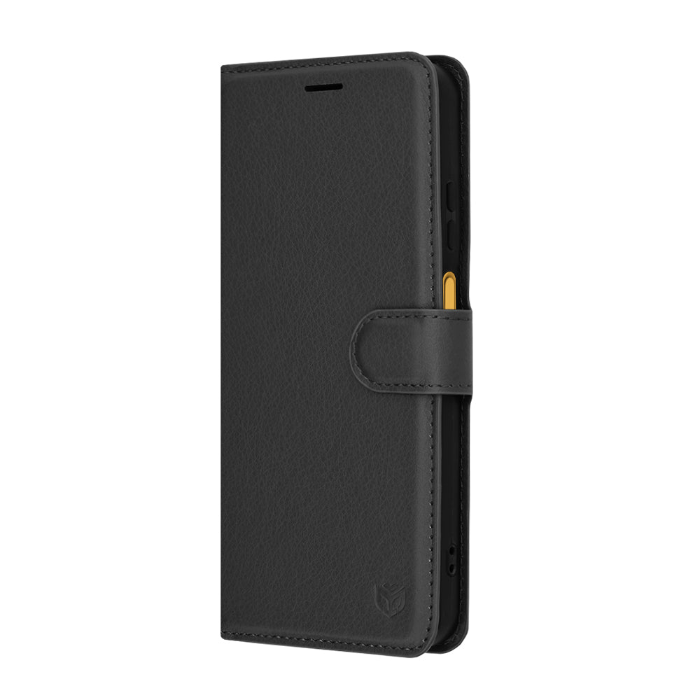 Husa de protectie Techsuit Leather Folio compatibil cu Motorola Moto G15 / G15 Power / G17 / G17 Power, Negru