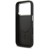 Husa de protectie Karl Lagerfeld Leather Karl Pin MagSafe (KLHMP17XPSMLRKLK) compatibil cu iPhone 17 Pro Max, Negru
