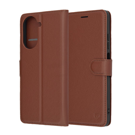 Husa de protectie Techsuit Leather Folio compatibil cu Xiaomi Redmi A5 4G (Standard), Maro