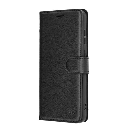 Husa de protectie Techsuit Leather Folio compatibil cu Samsung Galaxy S25 FE, Negru