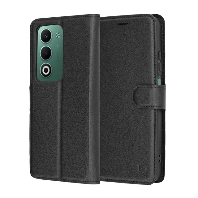 Husa de protectie Techsuit Leather Folio compatibil cu Oppo A5 4G / A5 5G, Negru