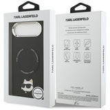 Husa de protectie Karl Lagerfeld Leather Choupette Pin MagSafe (KLHMP17MPSMLRCHK) compatibil cu iPhone 17 Air, Negru