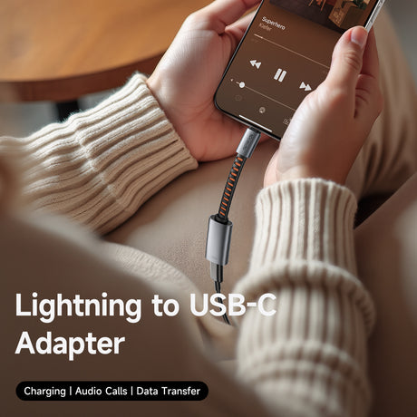 Adaptor Mcdodo Audio Adapter (CA-4870), Lightning to Type-C, 2A, 24W, 480Mbps, OTG, Support Fast Charge, Call Function, 0.1m, Gri