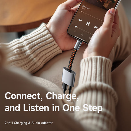 Adaptor Mcdodo Audio Adapter (CA-3120), USB-C to USB-C & DC 3.5mm, PD60W, Premium Sound Quality, Aluminum Alloy/Nylon, 0.1m, Gri