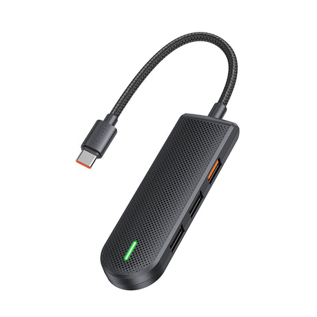 Hub/Dock Mcdodo Hub Star Series (HU-1430), 5in1, 2x USB2.0, USB3.0, SD/TF Card Slot, 5Gbps, ABS+Nylon, Type-C Cable, 15cm, Negru