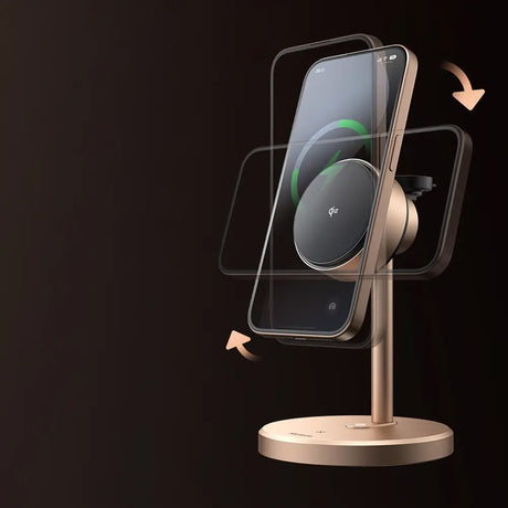 Incarcator Mcdodo Wireless Charging Station Black Swan Series (CH-2463), Magnetic, for iPhone/iWatch/Earbuds, 22.5W, Qi2, Auriu