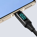 Cablu Mcdodo (CA-1100), Type-C to Type-C, with Digital Display, Nylon Braided, Aluminum Alloy, 100W, 1.2m, Negru