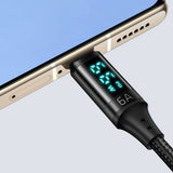 Cablu Mcdodo (CA-1080), USB 2.0 to Type-C, with Digital Display, Nylon Braided, Aluminum Alloy, 6A, 1.2m, Negru