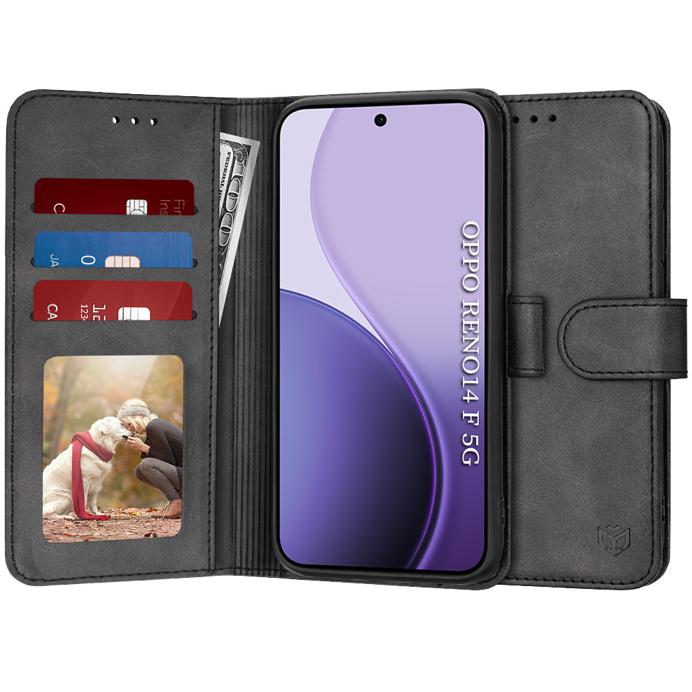 Husa de protectie Techsuit Diary Book compatibil cu Oppo Reno14 F / Reno14 FS 5G, Negru