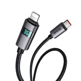 Cablu Mcdodo (CA-6570), USB-C to Lightning, LED Display, 36W, 1.2m, Negru