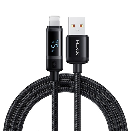 Cablu Mcdodo BAT Series (CA-5000), USB-A to Lightning, Digital Display, 1.2m, Negru