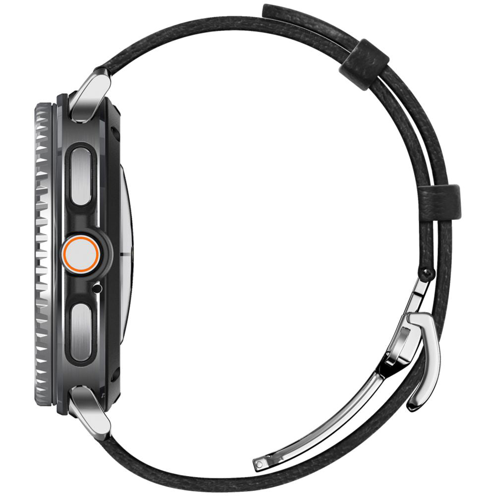 Accesoriu smartwatch Spigen Enzo (AMP10119) compatibil cu Samsung Galaxy Watch8 40mm/Watch8 44mm/Watch8 Classic, Genuine Goat Leather, Negru