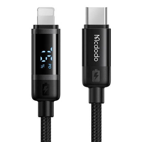Cablu Mcdodo BAT Series (CA-5210), USB-C to Lightning, 36W, Digital Display, 1.2m, Negru