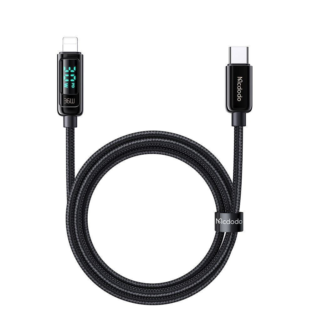 Cablu Mcdodo (CA-8810), USB-C to Lightning, 36W, Digital Display, 1.2m, Negru