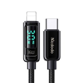 Cablu Mcdodo (CA-8810), USB-C to Lightning, 36W, Digital Display, 1.2m, Negru