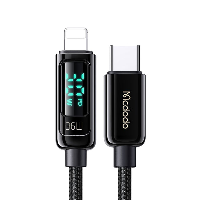 Cablu Mcdodo (CA-8810), USB-C to Lightning, 36W, Digital Display, 1.2m, Negru