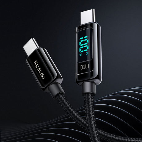 Cablu Mcdodo (CA-8820), USB-C to USB-C, 100W, Digital Display, 1.2m, Negru