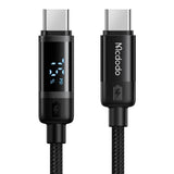 Cablu Mcdodo BAT Series (CA-5780), USB-C to USB-C, 60W, Digital Display, 1.2m, Negru