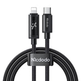 Cablu Mcdodo (CA-7990), USB-C to Lightning, Dual LED Display, 36W, Fast Charging, 1.2m, Negru