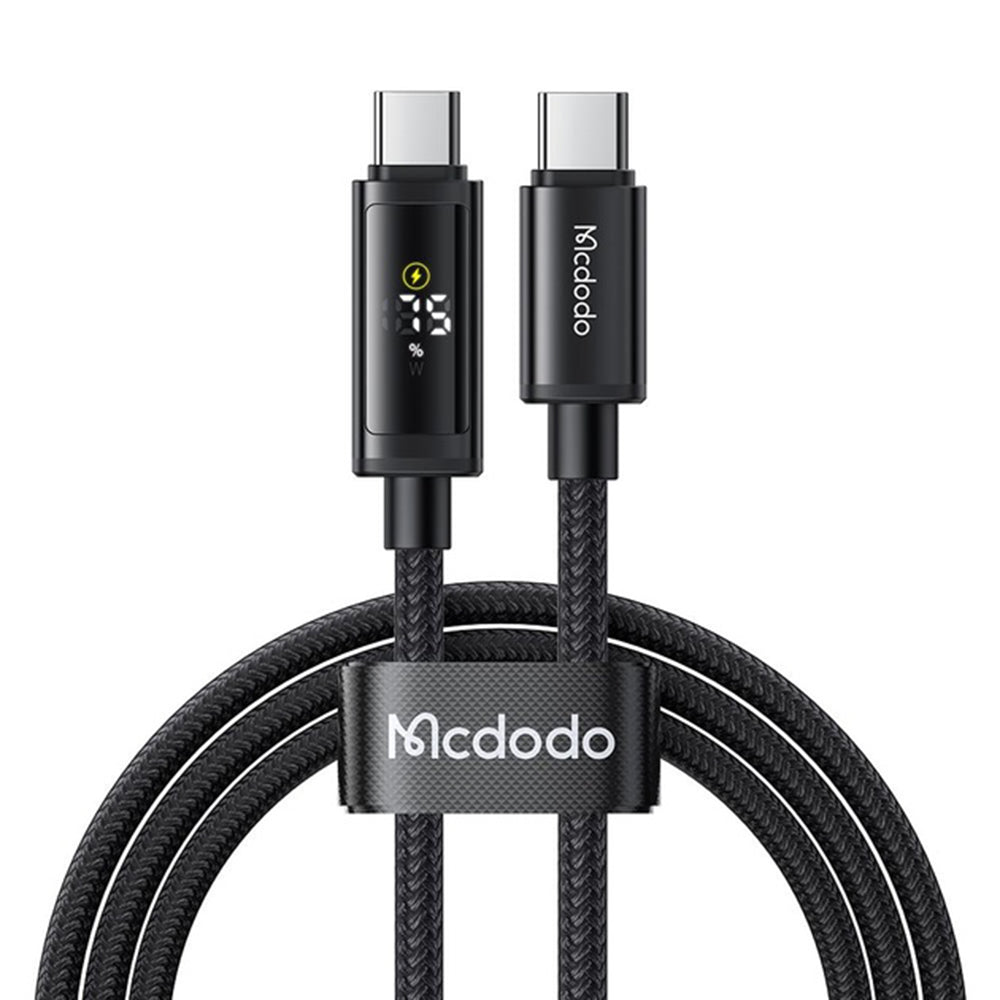 Cablu Mcdodo (CA-8000), USB-C to USB-C, Dual LED Display, 100W, Fast Charging, 1.2m, Negru