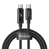 Cablu Mcdodo (CA-8000), USB-C to USB-C, Dual LED Display, 100W, Fast Charging, 1.2m, Negru