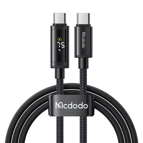 Cablu Mcdodo (CA-8000), USB-C to USB-C, Dual LED Display, 100W, Fast Charging, 1.2m, Negru