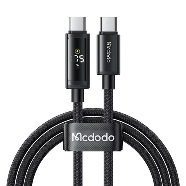 Cablu Mcdodo (CA-8000), USB-C to USB-C, Dual LED Display, 100W, Fast Charging, 1.2m, Negru