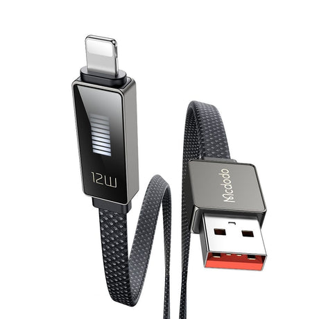 Cablu Mcdodo Rythm Series (CA-4970), USB-A to Lightning, 3A, LED Display, 1.2m, Negru