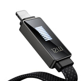 Cablu Mcdodo Rythm Series (CA-4970), USB-A to Lightning, 3A, LED Display, 1.2m, Negru