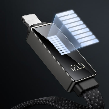 Cablu Mcdodo Rythm Series (CA-4970), USB-A to Lightning, 3A, LED Display, 1.2m, Negru