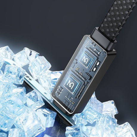 Cablu Mcdodo Rythm Series (CA-4980), USB-A to Type-C, 6A, LED Display, Fast Charging, 1.2m, Negru