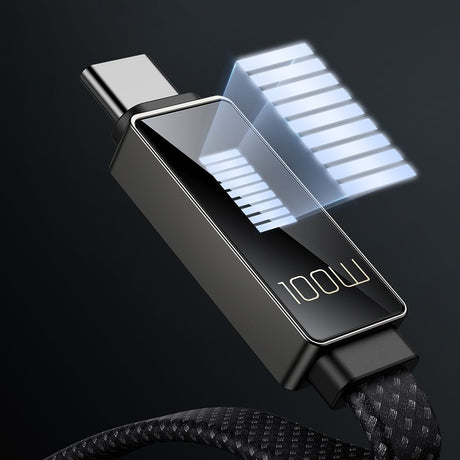 Cablu Mcdodo Rythm Series (CA-4980), USB-A to Type-C, 6A, LED Display, Fast Charging, 1.2m, Negru