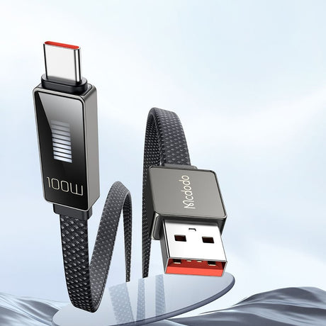 Cablu Mcdodo Rythm Series (CA-4980), USB-A to Type-C, 6A, LED Display, Fast Charging, 1.2m, Negru