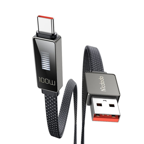 Cablu Mcdodo Rythm Series (CA-4980), USB-A to Type-C, 6A, LED Display, Fast Charging, 1.2m, Negru