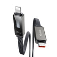 Cablu Mcdodo Rythm Series (CA-4960), Type-C to Lightning, 36W, LED Display, Fast Charging, 1.2m, Negru