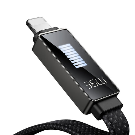Cablu Mcdodo Rythm Series (CA-4960), Type-C to Lightning, 36W, LED Display, Fast Charging, 1.2m, Negru