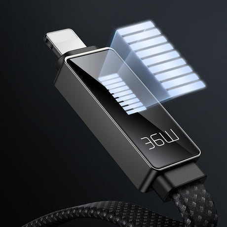 Cablu Mcdodo Rythm Series (CA-4960), Type-C to Lightning, 36W, LED Display, Fast Charging, 1.2m, Negru