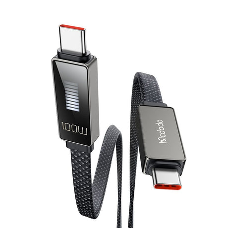 Cablu Mcdodo Rythm Series (CA-4470), Type-C to Type-C, 100W, LED Display, PD Fast Charging, 1.2m, Negru