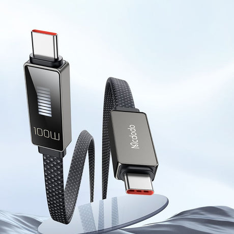 Cablu Mcdodo Rythm Series (CA-4470), Type-C to Type-C, 100W, LED Display, PD Fast Charging, 1.2m, Negru