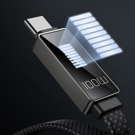 Cablu Mcdodo Rythm Series (CA-4470), Type-C to Type-C, 100W, LED Display, PD Fast Charging, 1.2m, Negru