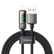 Cablu Mcdodo (CA-3620), USB-A to Lightning, 3A, Digital Display, Auto Power Off, Transparent Design, 1.2m, Negru