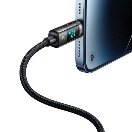 Cablu Mcdodo (CA-3620), USB-A to Lightning, 3A, Digital Display, Auto Power Off, Transparent Design, 1.2m, Negru