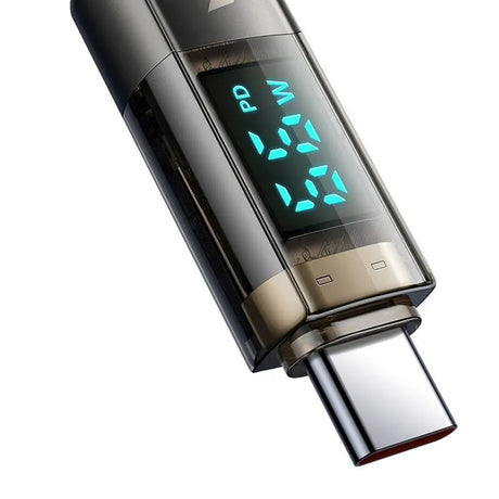 Cablu Mcdodo (CA-3610), Type-C to Type-C, 100W, Digital Display, Auto Power Off, Transparent Design, 1.2m, Negru
