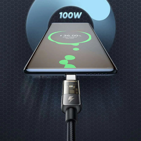 Cablu Mcdodo (CA-2840), Type-C to Type-C, 100W, Fast Charging, Transparent Design, Auto Power Off, 1.2m, Negru