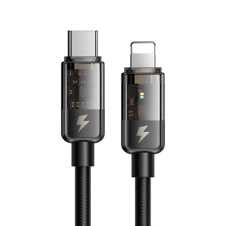 Cablu Mcdodo (CA-3160), Type-C to Lightning, 36W, Transparent Design, Auto Power Off, 1.2m, Negru