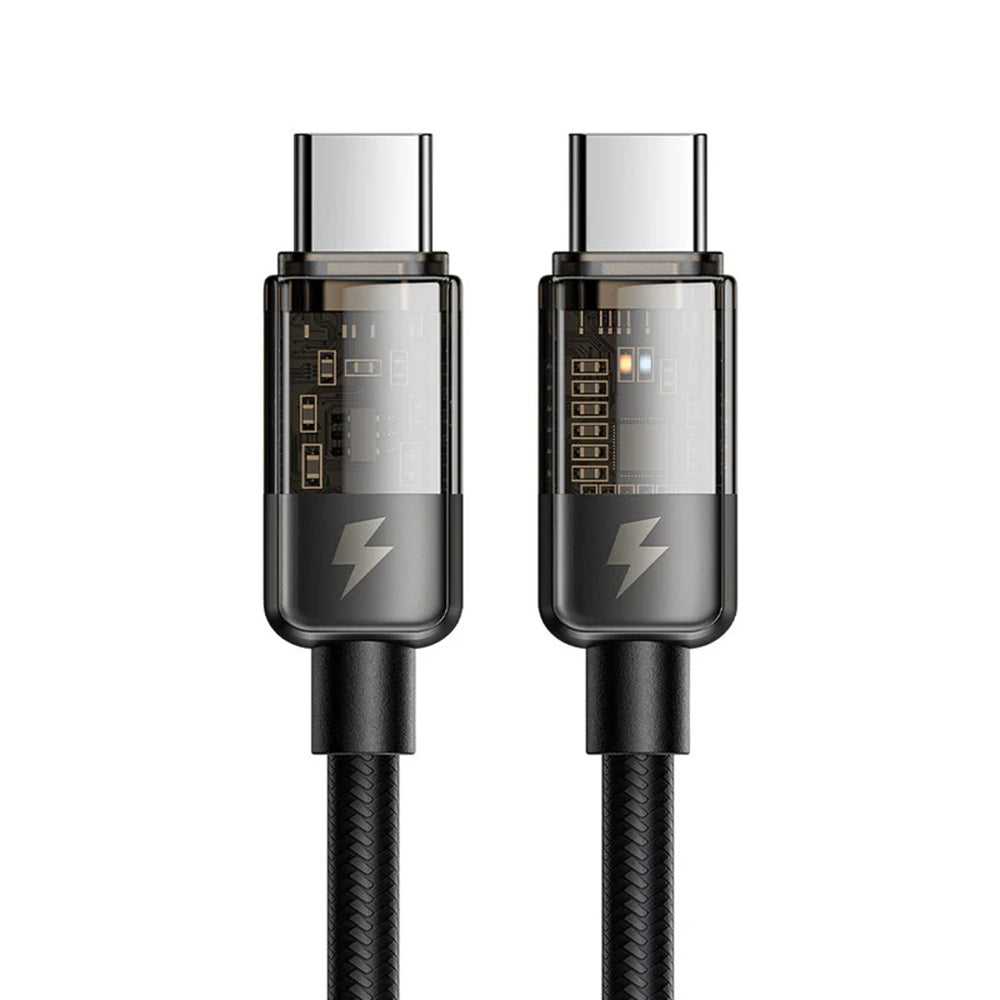 Cablu Mcdodo (CA-2840), Type-C to Type-C, 100W, Fast Charging, Transparent Design, Auto Power Off, 1.2m, Negru