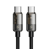 Cablu Mcdodo (CA-2840), Type-C to Type-C, 100W, Fast Charging, Transparent Design, Auto Power Off, 1.2m, Negru