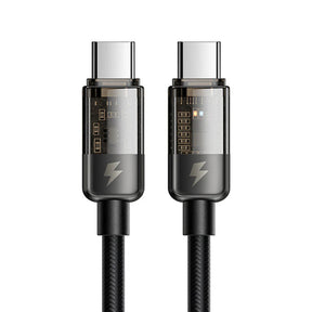 Cablu Mcdodo (CA-2840), Type-C to Type-C, 100W, Fast Charging, Transparent Design, Auto Power Off, 1.2m, Negru