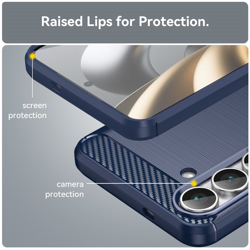 Husa de protectie Techsuit Carbon Silicone compatibil cu Samsung Galaxy S25 FE, Albastru